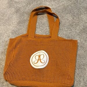 Orange Knit Tote Bag